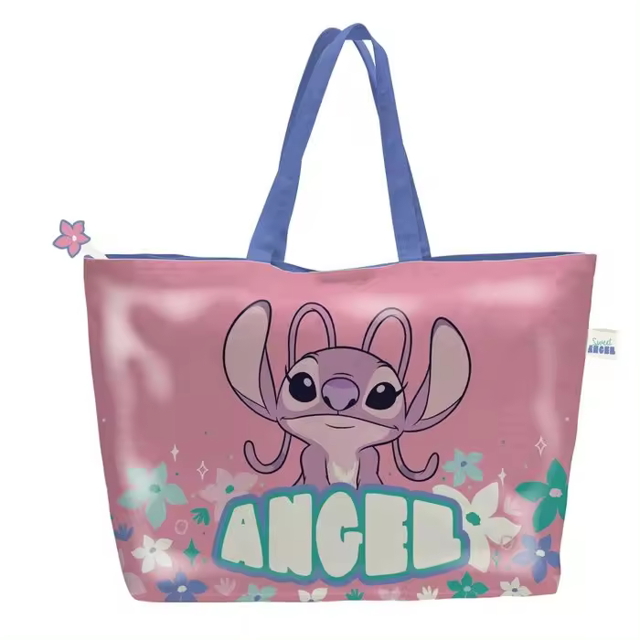 Bolso de Playa Stitch, Bolso Casual Stitch, Bolsa Shopping Stitch, Bolsa Stitch, Color Rosa, 48 x 32 x 15 cm, Cerdá - Kiglam - 1