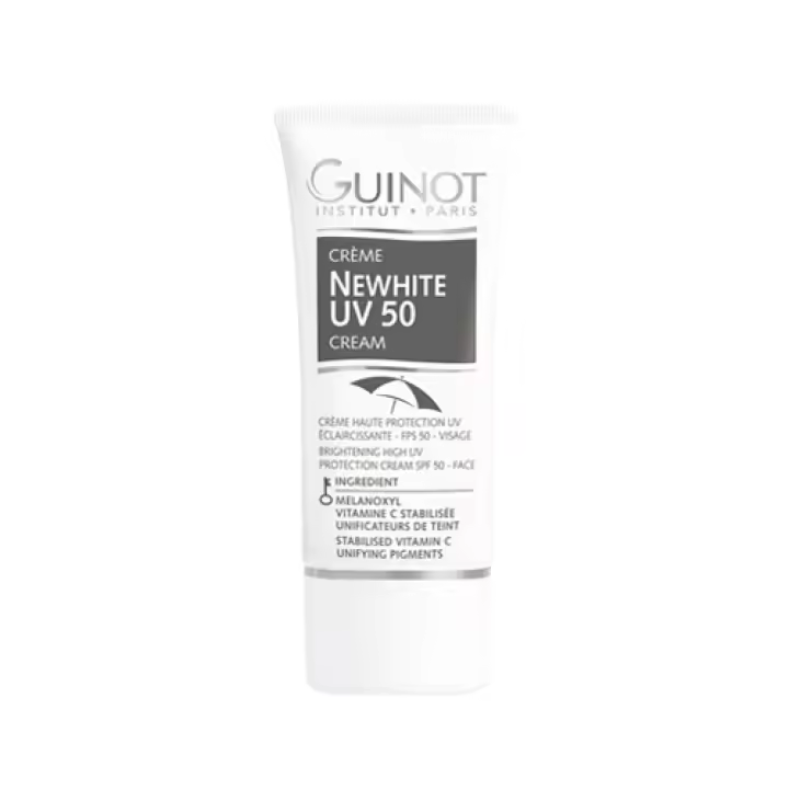 Guinot newhite uv 50 crema clarificante  spf 50 aclarante 30 ml + MINITALLA DIFERENTE DE REGALO - 1