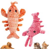 Juguete Interactivo Para Gatos Y Perros Conejo Eléctrico Saltar Lobster Peluche Simulación De Camarón Juguetes De Peluche Para Mascotas - details 9