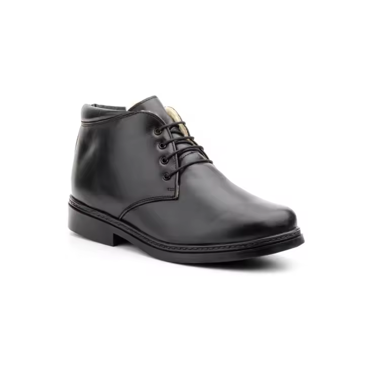 Mº220b Negro  Hecho en España Botines Hombre Piel Negro Borreguillo Numeración: 39-46 Marca: Calidad Color: Negro BOTIN TODO EN PIEL MUY SUAVE CON SUELA DE GOMA Y FORRO DE BORREGUILLO MUY COMODO Y CALENTITO BOTIN CASUAL  ATADO CON CORDONERAS - 1