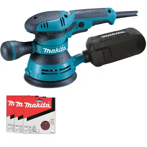 MAKITA - Lijadora Rotorbital MAKITA BO5041 300W V.Variable 125mm + 30 Discos Lija - 1