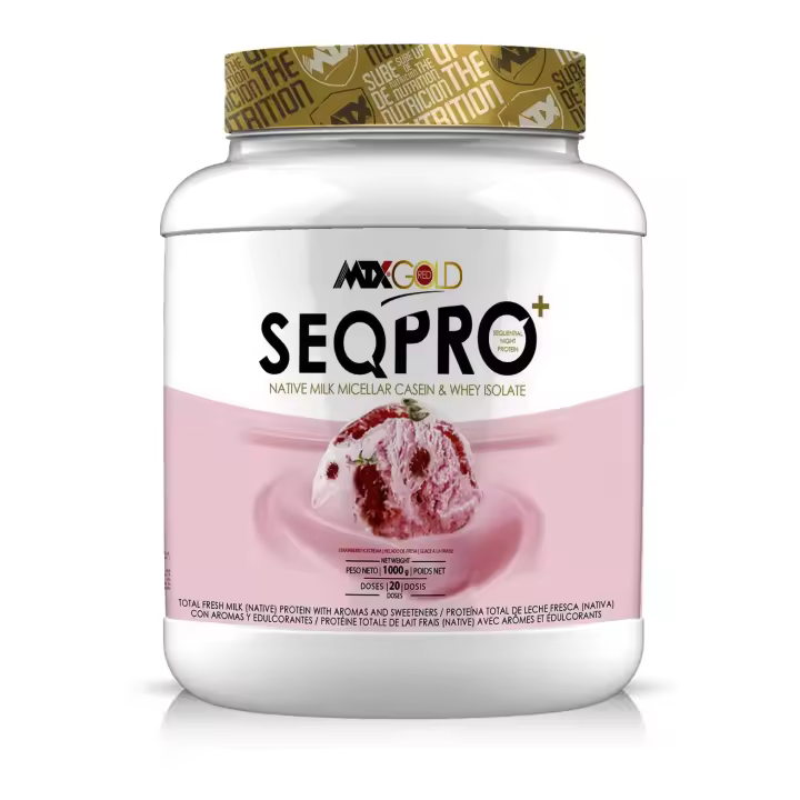 MTX nutrition SEQPRO RedGOLD (1 kg)  –Suplemento PREMIUM de proteína NATIVA Total de Leche Fresca con alta concentración natural de CASEINA - 1