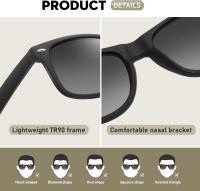 Gafas de Sol Polarizadas UV400 Clásicas Unisex Negro Gris - details 2