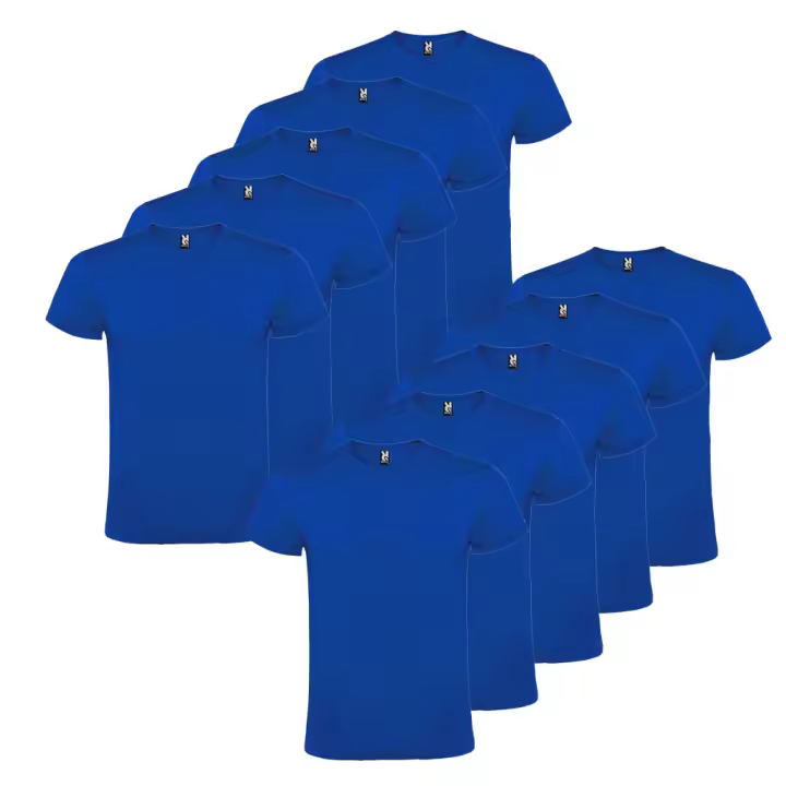 ROLY Pack 10 camisetas básicas de algodón, Unisex, Gramaje 150g/m2, Cuello redondo y Manga corta tubular  Tallas S-XL - 1