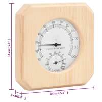 vidaXL Higrotermógrafo y reloj de arena para sauna 2 en 1 madera pino - details 6