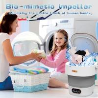 Mini lavadora portátil de 15L, lavadora plegable de 22W con centrifugado, funcionamiento silencioso, con función de secado, adecuada para viajes, apartamento, ropa de bebé, calcetines, etc, Caqui - details 4