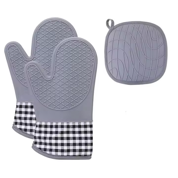 -Juego de manoplas para Horno y Olas, Resistencia al Calor avanzada, agarre with Textura antideslizante, para Cocina, hornear, barbacoa - 1