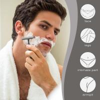 Afeitadora De Seguridad Reutilizable Para Hombres Con 10 Hojas De Afeitar Doble Orilla Platinadas Cuchilla De Zinc Aleación Y Mango De Aluminio Para Rostro Cuerpo Y Bikini - details 5