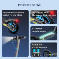 Patinete Eléctrico HONEYWHALE M2 Pro Adultos, 500W, 36V 10.4Ah Batería, Neumáticos de 8.5 pulgadas, Velocidad máxima 32 km/h, Autonomía 30 km, Freno E-ABS y de disco, Suspensión delantera y trasera - details 1