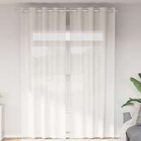 vidaXL Cortinas de gasa con ojales 2 uds naranja 140x300 cm en color orange/Arena/Marrón claro y más | protección solar decorativa para ventanas hogar oficina dormitorio fácil de instalar - details 7