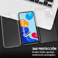 Funda Para Xiaomi Redmi Note 13 12 11 10 9 8 7 8T 9S Mi 11 11T 12 12X 12T Pro Lite 13C Poco C65 Doble Cobertura 360 Transparente Carcasa Híbrida Delantera Flexible + Trasera Rígida Anti golpes Antiarañazos Absorbe Impactos Ajuste Perfecto - details 2