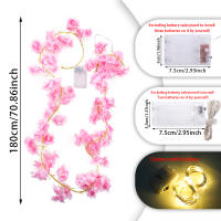 Arbusto De Sake Artificial Con Cadena De Luces Decoración De Boda Y Fiesta Vino De Cerezo De Seda Para Jardín Puerta Y Habitación - details 1