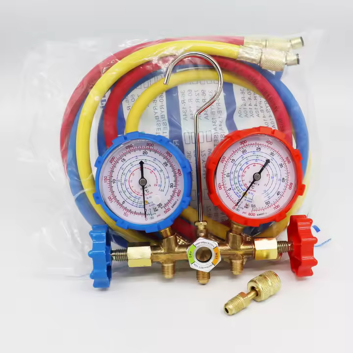 Kit De Aire Acondicionado Para Refrigerantes R410A R32 R404A R134A Con Manifold Y Tubos Instrumentación De Refrigeración Analógica - 1