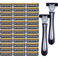 Paquetes De Varias Cubetas Cuchillas De Seguridad Manual Antideslizantes Para Hombres Reutilizables Con Mango Tríplice Para Baño Y Viaje - details 0