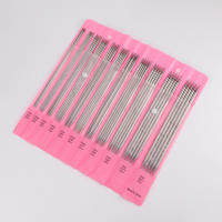 Juego De Agujas De Tejer Doble Puntada 7.87" 55 PCS Acero Inoxidable Recto Agujas De Tejer 2-6.0mm Kit De Agujas Para Suéteres - details 0