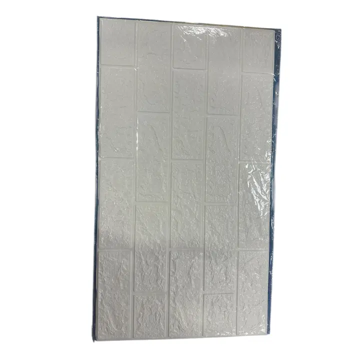 HOGARISIMO Vinilo ladrillo blanco alta calidad,Panel pared 3D,pegatina  pared ladrillo 70 x 77 CM impermeable 3D panel de espuma autoadhesiva. - 1