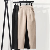 Nuevos Pantalones Harem Clásicos Para Mujer 2024 Alta Cintura Pierna Ancha Estilo Casual Solido Pantalones Sueltos Versátiles De Pierna Larga - details 1