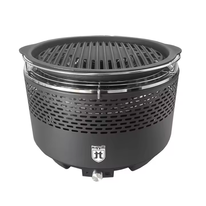Barbacoa portátil sin humo Percutti | Ventilador USB integrado | Parrilla de hierro fundido | Bolsa de transporte incluida | Cocción rápida y limpia | Ideal para jardín, terraza, balcón o camping - 1