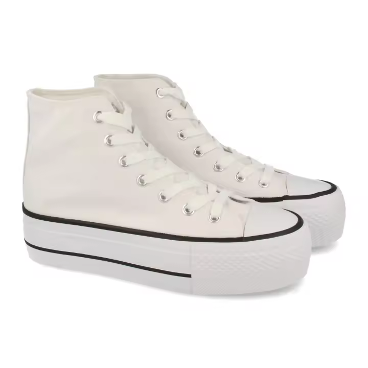 PuntoSalao Zapatilla altas de lona mujer color blanco - 1