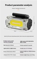 Linterna Frontal LED COB Multifuncional Portátil Con Indicador De Energía Recargable Para Camping Al Aire Libre Luz De Trabajo - details 11
