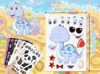 Pegatinas De Caras Zoo Mar Dinosauro 12/24 Hojas Juego DIY De Puzle Artístico Para Fiestas Regalo De Fiestas Y Escuela - details 1