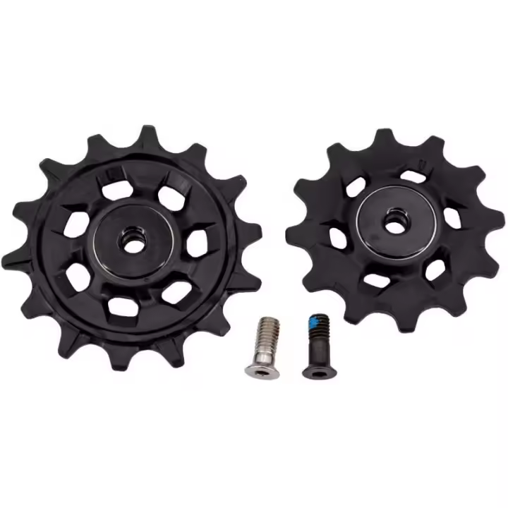 SRAM | Roldanas De Cambio GX Eagle AXS - Juego de Poleas GX Eagle AXS de 12 velocidades

    Uso: BTT
    Dientes superiores: 12
    Dientes inferiores: 14
    Rango de engranajes: 12 velocidades - 1