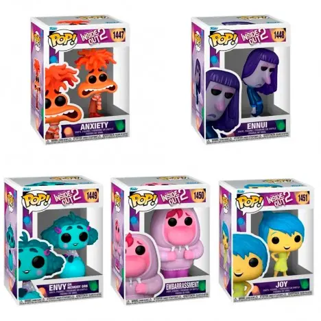 Pack  5 Funkos Funko Inside Out Del Reves Ansiedad  Alegria Joy Anxiety envidia envy ennui aburrmiento verguenza embarassment Disney Pixar Funko Pop Vinyl 1451 1447 - 1