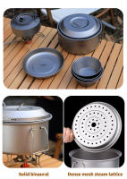Tiartisan Juego De Olla De Camping De Titanio 2.1L/ 2.8L Con Compartment De Vapor Multifuncional Y Ligera Para Exterior - details 6