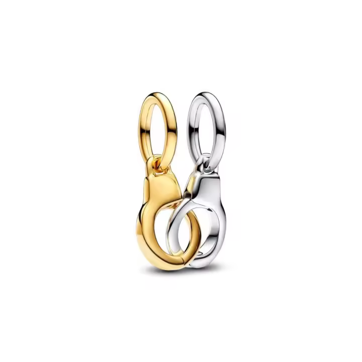 763435C00 - Charm Colgante Divisible en plata de ley y con un recubrimiento en oro de 14k Esposas que se abren 763435C00 PANDORA Raíz Joyas Pandora MUJER inicio Charm Pandora Mujer Pandora Original - 1