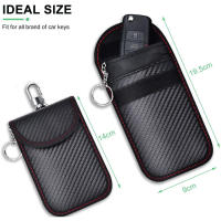 2-Pack Anti RFID Car Key Case Bloqueo de señal Faraday Bolsa Ba - details 0