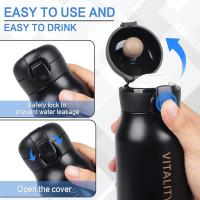 Taza de café reutilizable de 750 ml y 26 oz,botella de agua aislada de acero inoxidable, taza de café para bebidas frías y calientes - details 4