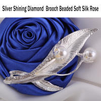 Corsé De Rosa Azul Para Boda Accesorios De Vestimenta Para Novio Y Novia Broche Artificial De Flores Sin Ingredientes Químicos Peligrosos - details 1