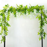 Guirnalda De Flores Artificiales Wisteria Para Decoración De Boda Arco Fondo Plantas Falsas Rattan Ivy Pared Material Seda - details 5