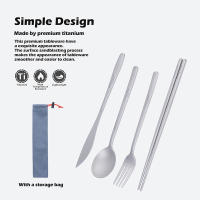 Set De Utensilios De Cocina De Camping De Titanio Boundless Voyage Cuchillo Fork Cuchara Conjunto De Chopsticks Para Viajes Y Expediciones - details 1