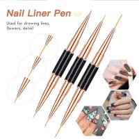 Set Profesional De Pinceles Para Uñas 5pcs Doble Finalizaci\u00f3n Para Líneas Largas Y Detallado De Uñas Línea Fina De Cobre - details 3