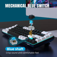 Teclado Mecánico HXSJ V800 De 68 Teclas Con Cable Ergonómico Y Retroiluminación Azul Hielo Intercambiables Hot Swappable Para Gaming Alta Durabilidad - details 1