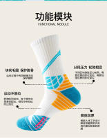 Calcetines De Deporte Para Hombres De Cuello Alto Con Borlas Engrosadas Antideslizantes Para Baloncesto Y Badminton - details 1