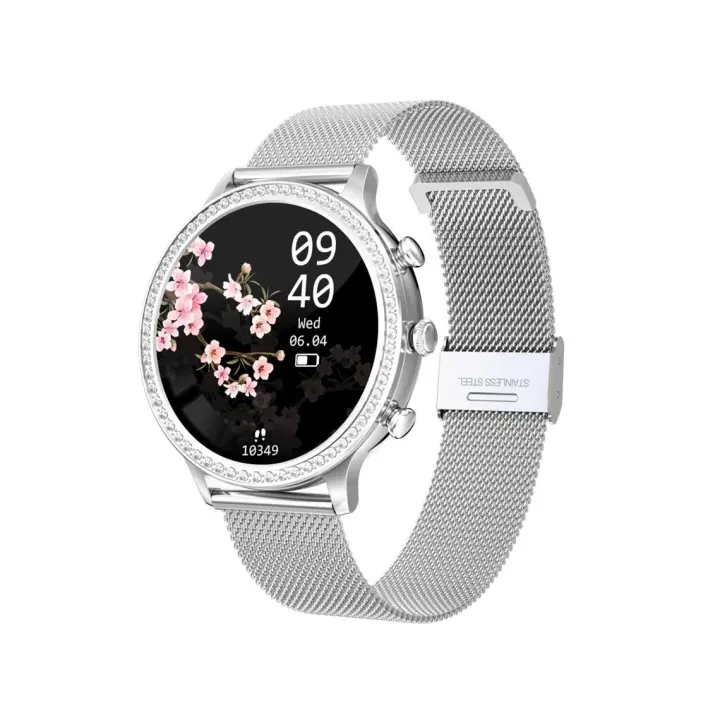 Reloj Inteligente Mujer,2025  1.32" Diamond Smartwatch Redondo con Llamadas Bluetooth 150+ Modos Pulsómetro Monitor de Sueño Podómetro Calorías, Fitness Tracker para Android iOS - 1