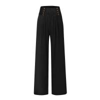 Pantalones Anchos De Pierna Con Bolsillo Para Mujer Estilo Algodón Lino Primavera Verano Cintura Alta Ruched Casual Pantalones De Playa - details 12