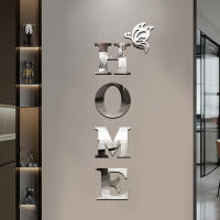Pegatina De Espejo 3D Con Logo 'HOME' Decorativa Para Entrada Adhesiva Para Decoración De Hogar Material Plástico - details 0
