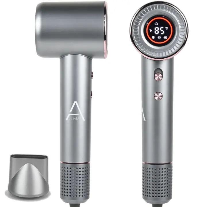 Secador de pelo profesional iónico, sin aspas, potente y silencioso, Display LED, Motor Digital Brushless de Alta Velocidad 110,000 RPM, Ligero, Accesorio Magnético, Super hay dryer - 1