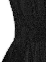 Vestido De Mujer Con Manga De Hoja De Loto Verano Cuello En V Bordado Rompepiés Midi A-Line Para Ocasiones Casuales - details 7