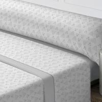 Juego de Sábanas 3 Piezas Gris Moderno - Diseño Minimalista con Textura Premium | Incluye Sábana Ajustable Elástica, Colcha Neutra + Funda de Almohada XXL | Tallas 90cm (Individual), 105cm (Matrimonio), 135cm (Queen), 150cm (King), 180cm (Super King) - details 1