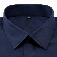Camisa Social Para Hombre Antirugas Con Bolsillo Cuello En V De Moda Casual Para Oficina Blanco Talla S-4XL Camisa Larga De Poliéster Y Spandex - details 13
