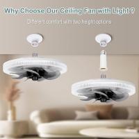 Luz de ventilador de enchufe con control remoto, ventilador de techo con Luz de Tornillo con Brillo regulable y temperatura de color para dormitorio, de estar, cocina de 12 pulgadas - details 0