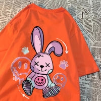 Camiseta De Algodón Para Hombre Con Diseño De Conejo Sentado T-shirt Casual Transpirable Suelta Para El Verano - details 22