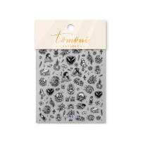 Pegatinas De Uñas 3D Retro Con Relieve Emboss Negro Y Calavera Para Hombre Y Mujer Adhesivo Autoadhesivo De Mano Oso Conejo Pájaro Horror Decal Manicure - details 16