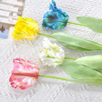 Flor Artificial De Pavo Real Y Ramo De Tulipán 3D Para Decoración De Bodas Y Fiestas En Vaso De Mesa Jardín Interior Y Exterior Toque Realista - details 6