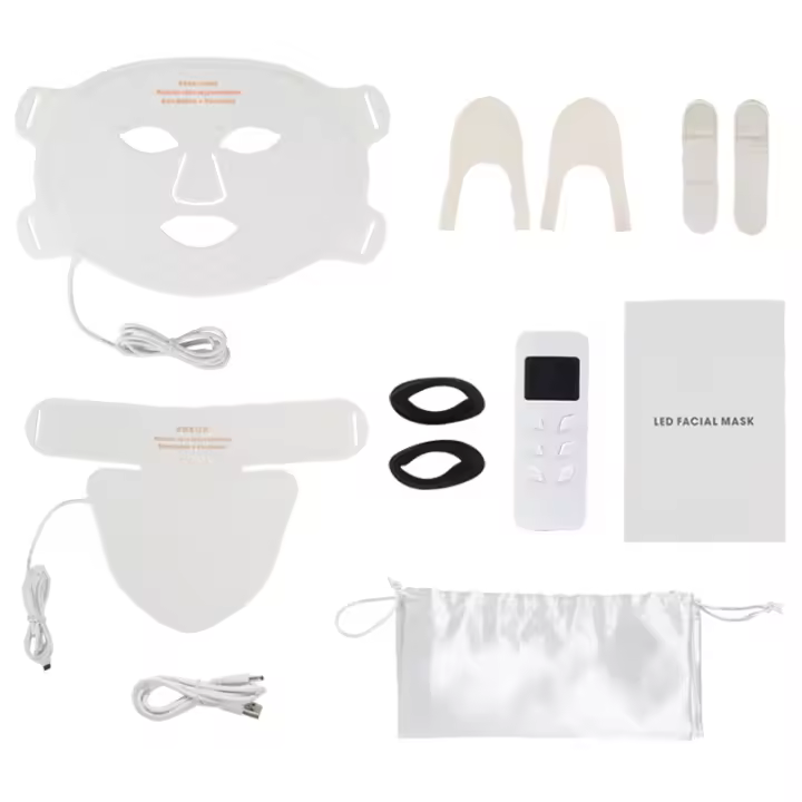 Máscara De Terapia De Luz Roja LED De Silicona Con Cuello 240pcs 460 590 630 850nm Lámpara Infrarroja PDT De 4 Colores Terapia Fotónica Para Rejuvenecimiento De Piel Y Antiarrugas - 1