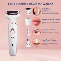 Epilador Eléctrico Para Mujer Recortadora De Cuerpo Painless Cordless Trimmer Peluca Facial Pierna Bikini 4 En 1 Eliminador De Vello - details 4